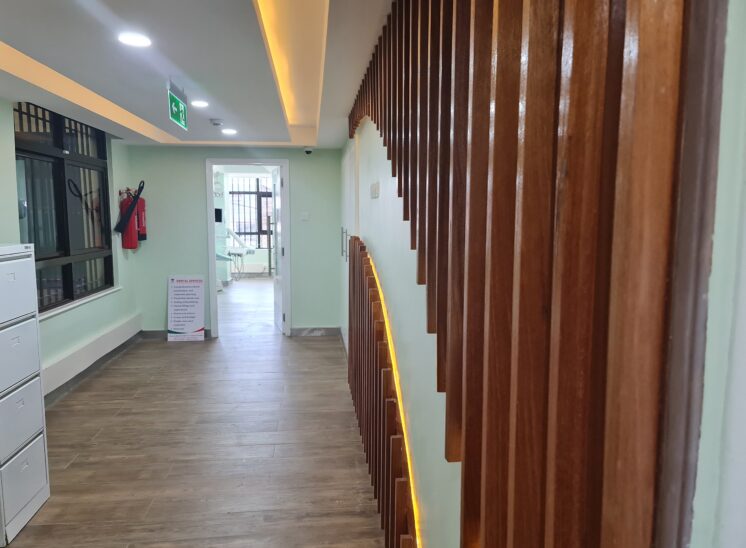 Interior image of The Karen Hospital in Meru, refurbished by Arcs Africa architects, showing the waiting area