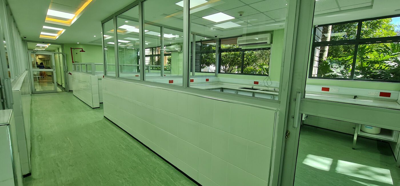 Interior of Karen hospital laboratory after refurbishment by Arcs Africa architects